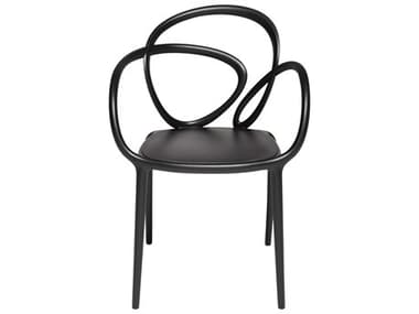 Qeeboo Outdoor Loop Black Polypropylene Dining Chair (Set of 2) QBO30001BL