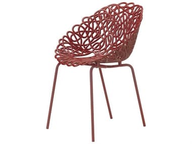 Qeeboo Outdoor Bacana Dark Red Steel Metal Dining Chair (Set of 2) QBO56002DR