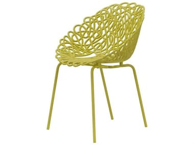 Qeeboo Outdoor Bacana Mustard Steel Metal Dining Chair (Set of 2) QBO56002MU