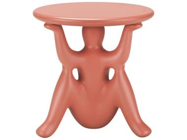 Qeeboo Outdoor Helpyourself Terracotta Recycled Plastic Round End Table QBO61002TE