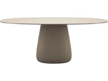 Qeeboo Outdoor Cobble Ivory Recycled Plastic Oval Dining Table QBO63004IV