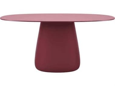 Qeeboo Outdoor Cobble Indian Red Recycled Plastic Oval Dining Table QBO63005IR