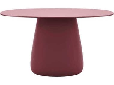 Qeeboo Outdoor Cobble Indian Red Recycled Plastic Oval Dining Table QBO63006IR