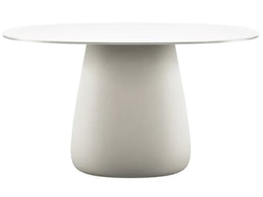 Qeeboo Outdoor Cobble White Warm Recycled Plastic Oval Dining Table QBO63006WH