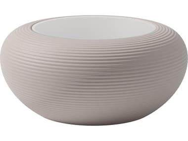 Qeeboo Outdoor Nami Dove Grey Recycled Plastic Round End Table QBO65004DG