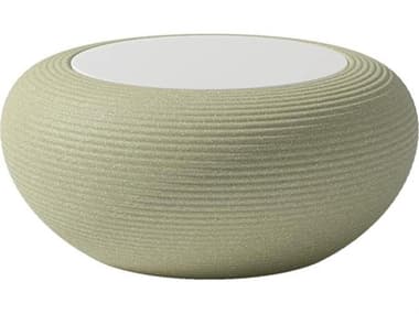 Qeeboo Outdoor Nami Sage Green Mix Recycled Plastic Round End Table QBO65004GRM