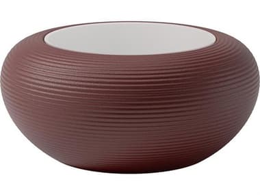 Qeeboo Outdoor Nami Indian Red Recycled Plastic Round End Table QBO65004IR