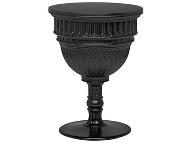 Qeeboo Outdoor Capitol Black Recycled Plastic Round End Table QBO71004BL