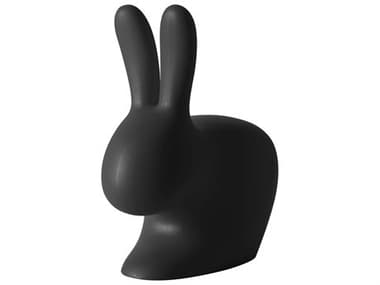 Qeeboo Outdoor Rabbit Black Recycled Plastic Lounge Chair QBO90001BL