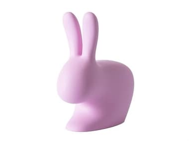 Qeeboo Outdoor Rabbit Pink Recycled Plastic Lounge Chair QBO90001PI