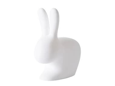 Qeeboo Outdoor Rabbit White Recycled Plastic Lounge Chair QBO90001WH