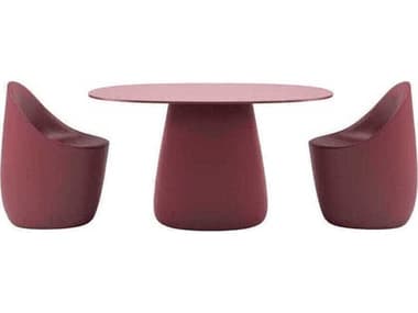 Qeeboo Outdoor Cobble Indian Red Recycled Plastic Dining Set QBOCOBBLEDINSET15