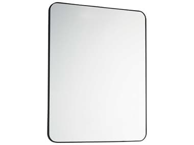 Quorum Matte Black Rectangular Stadium Wall Mirror QM12243659