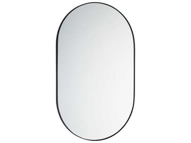 Quorum Matte Black Oval Capsule Wall Mirror QM15203259