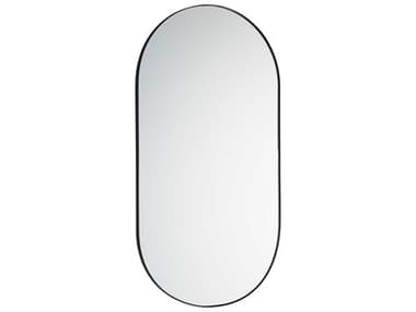 Quorum Matte Black Oval Capsule Wall Mirror QM15214059