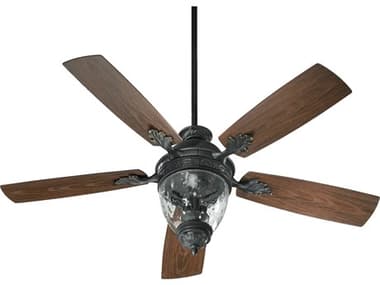 Quorum Georgia Old World 52'' Wide 3-Lights Outdoor Ceiling Fan with Walnut Blades QM174525995