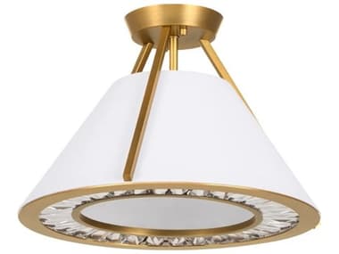 Quorum Gorham 3-Light Brushed Brass Semi Flush Mount QM2382347