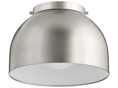 Quorum 1-Light Satin Nickel Glass Dome Flush Mount QM30041165