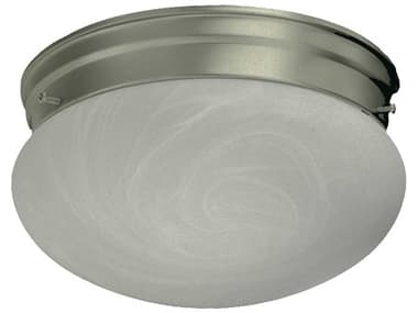 Quorum 1-Light Satin Nickel Glass Bowl Flush Mount QM3021665