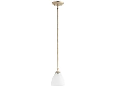 Quorum Enclave 1-Light Aged Silver Leaf Bell Mini Pendant QM305960