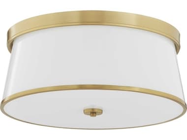 Quorum Weir 4-Light Aged Brass Flush Mount QM32032080