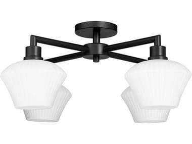 Quorum Cassini 4-Light Matte Black Semi Flush Mount QM32212659