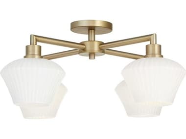 Quorum Cassini 4-Light Aged Brass Semi Flush Mount QM32212680