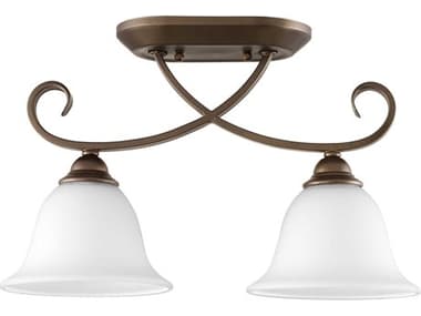 Quorum Celesta 2-Light Oiled Bronze Traditional Semi Flush Mount QM32532186