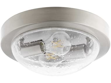 Quorum 2-Light Satin Nickel Bowl Round Flush Mount QM35021165