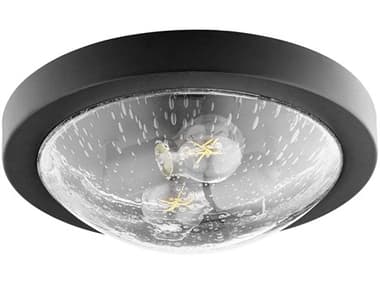 Quorum 2-Light Noir Clear Round Flush Mount QM35021369