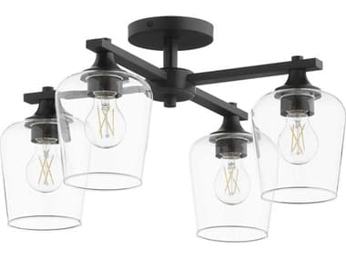 Quorum Veno 4-Light Matte Black Semi Flush Mount QM358459