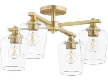 Quorum Veno 4-Light Aged Brass Semi Flush Mount QM358480