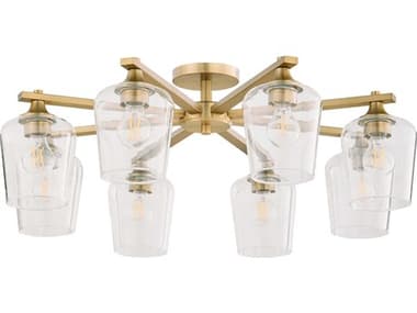 Quorum Veno 8-Light Aged Brass Semi Flush Mount QM358880