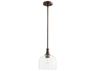 Quorum Richmond 8" 1-Light Oiled Bronze With Clear Seeded Glass Bowl Mini Pendant QM3911186
