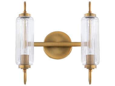 Quorum Whitmire 2-Light Brushed Brass Vanity Light QM5015247