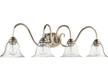 Quorum Spencer 4-Light Aged Silver Leaf Traditional Vanity Light QM5110460