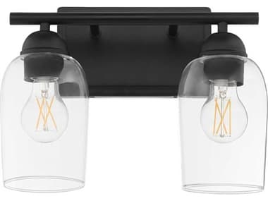 Quorum Wallinger 2-Light Matte Black Vanity Light QM5112259