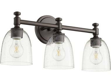 Quorum Rossington 21" Wide 3-Light Oiled Bronze With Clear Seeded Glass Vanity Light QM51223286