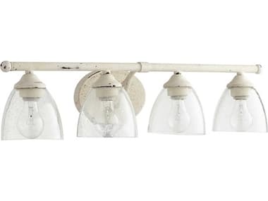 Quorum Brooks 29" Wide 4-Light Persian White With Clear Seeded Glass Vanity Light QM5150470