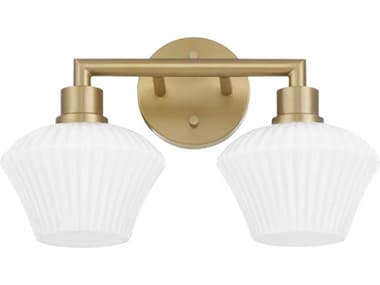 Quorum Cassini 2-Light Aged Brass Vanity Light QM5221280