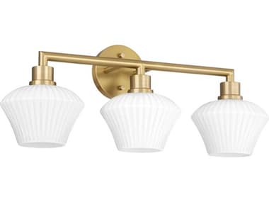 Quorum Cassini 3-Light Aged Brass Vanity Light QM5221380