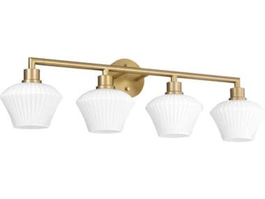 Quorum Cassini 4-Light Aged Brass Vanity Light QM5221480