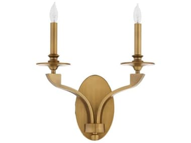 Quorum Chantelle 2-Light Brushed Brass Wall Sconce QM5240247
