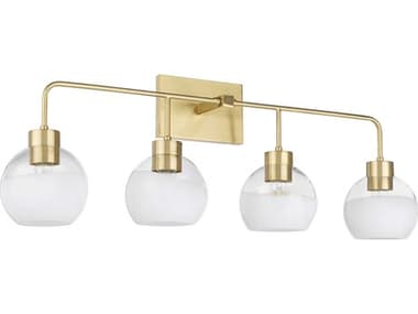 Quorum Lacy 4-Light Aged Brass Vanity Light QM5324180