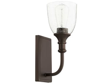 Quorum Richmond 5" Wide 1-Light Oiled Bronze With Clear Seeded Glass Vanity Light QM54111186