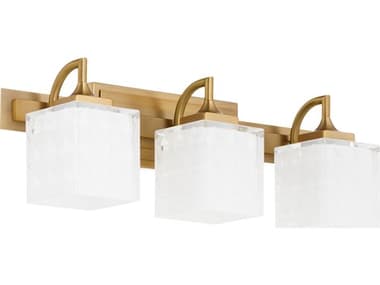 Quorum Diamonte 3-Light Brushed Brass Vanity Light QM5502347