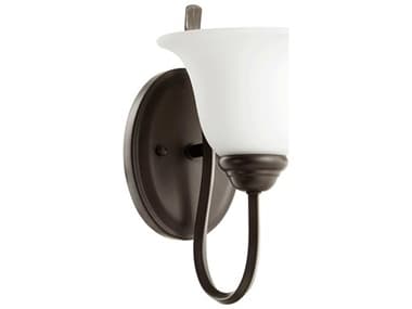 Quorum Spencer 11" Tall 1-Light Oiled Bronze With Satin Opal White Glass Wall Sconce QM55101186