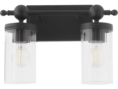 Quorum Lee Boulevard 2-Light Matte Black Vanity Light QM560259