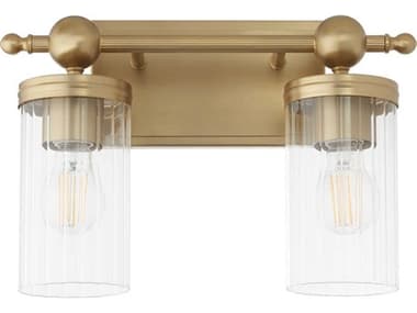 Quorum Lee Boulevard 2-Light Aged Brass Vanity Light QM560280