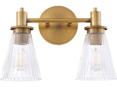 Quorum Lawton 2-Light Brushed Brass Vanity Light QM5803247